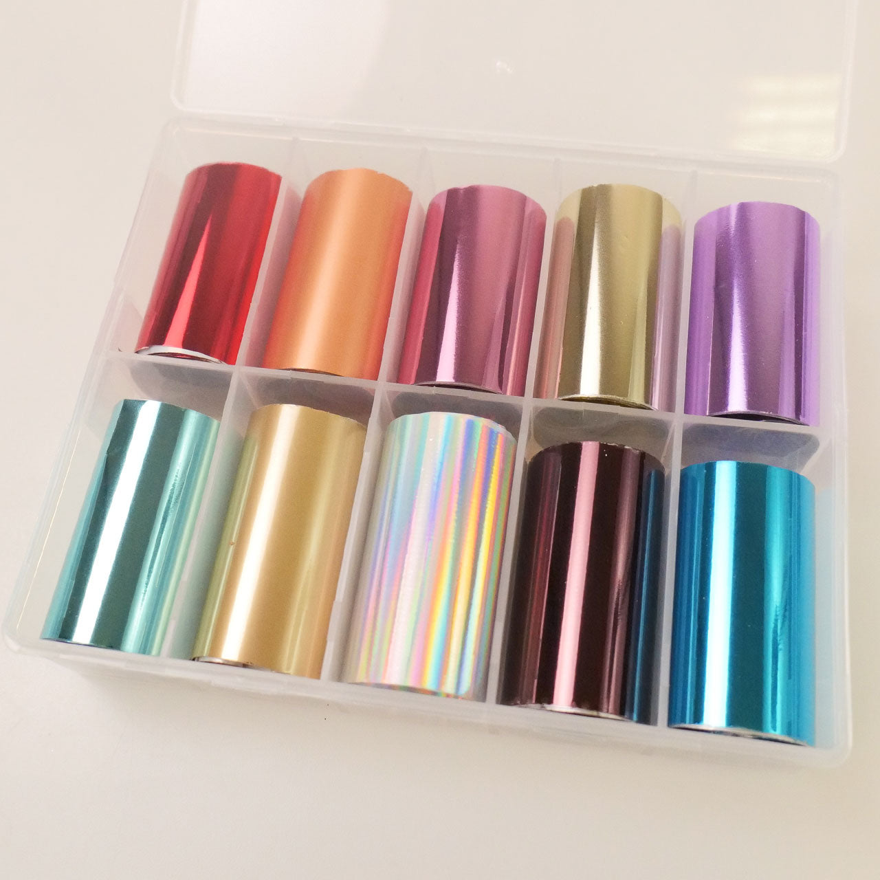 Nailart Transfer Foil Set Coloured Chrome