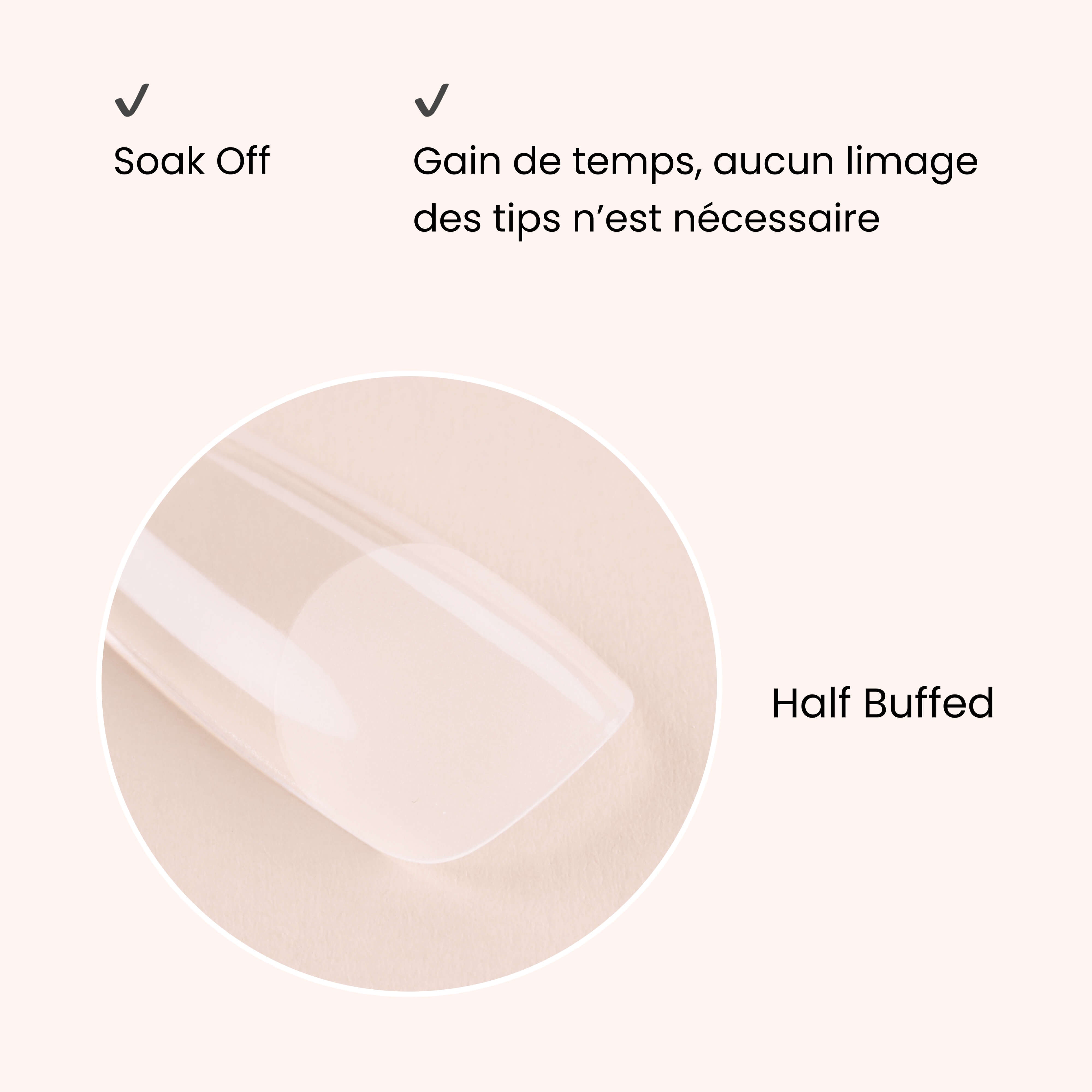 Soft Gel Nail Tips Half Buffed Short Almond Shape 504