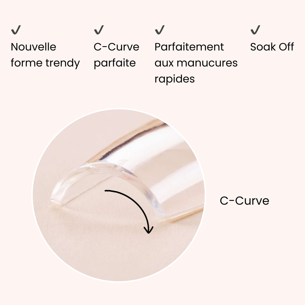 Soft Gel Nail Tips C-Curve Short Square 600