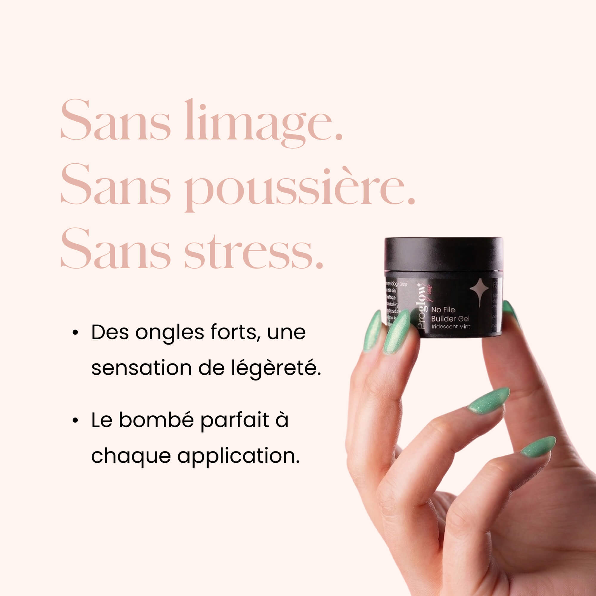 No File Builder Gel - sans Limage - Iridescent Mint