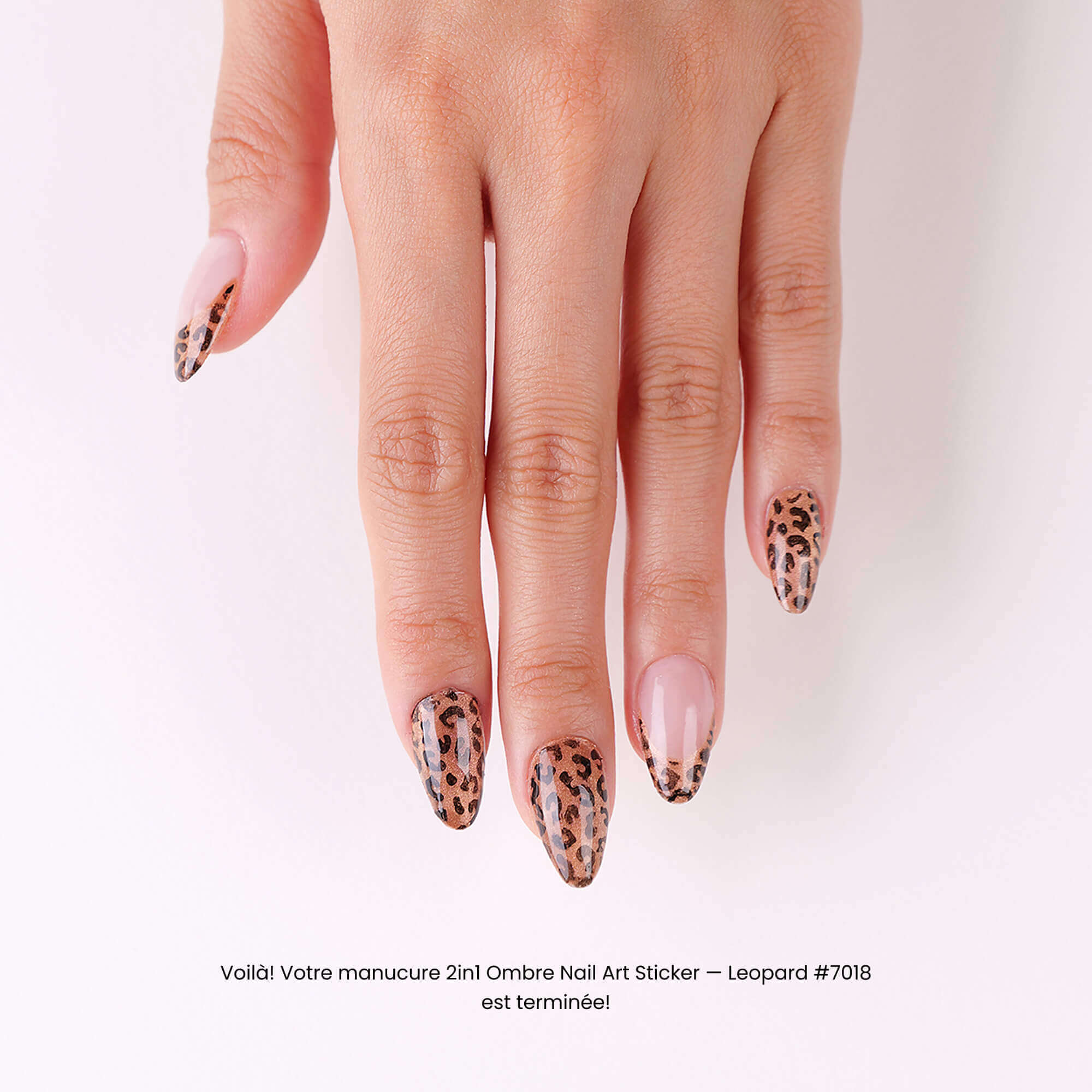 2in1 Ombre Nail Art Sticker - Leopard