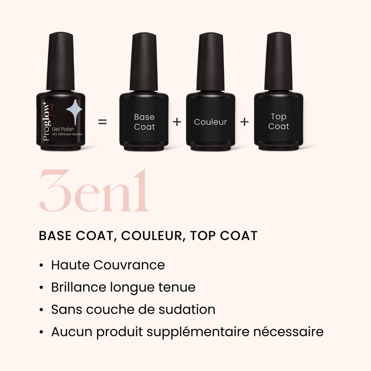 Gel Polish VSP 3in1 No Wipe Glittered Glacier