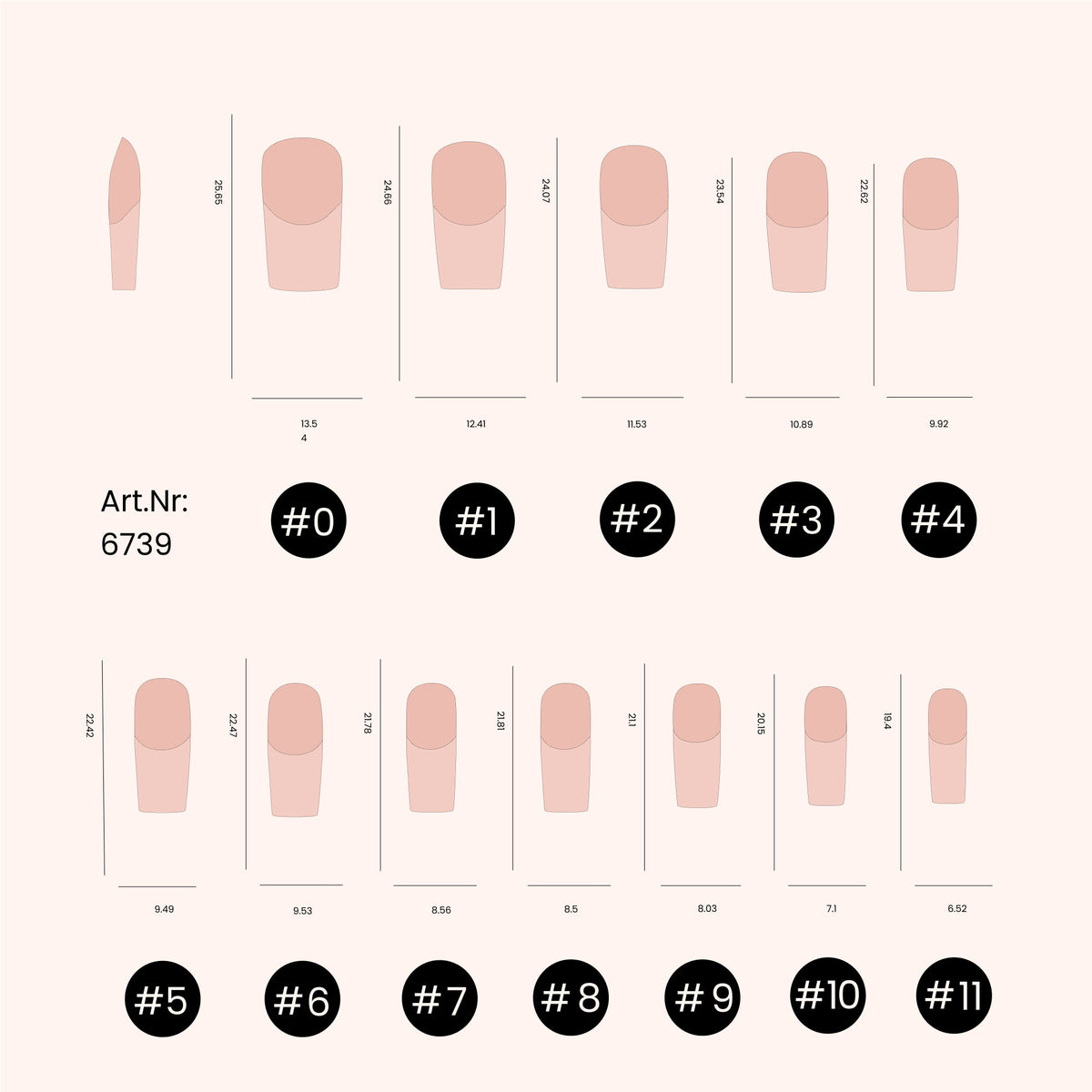 Soft Gel Nail Tips Half Buffed Square Shape 504