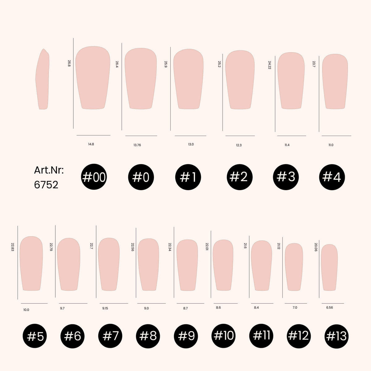 Soft Gel Nail Tips C-Curve Medium Coffin 600