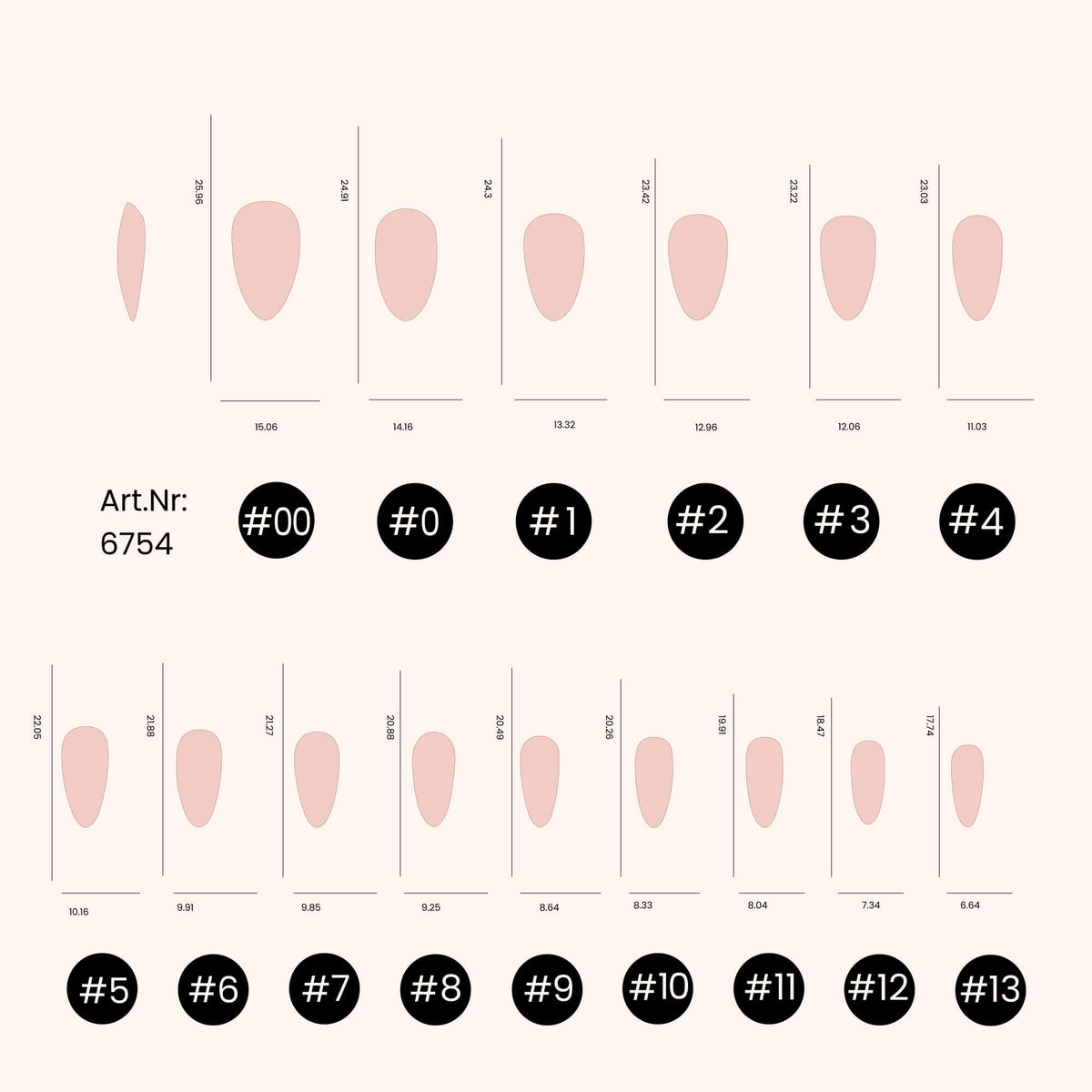 Soft Gel Nail Tips C-Curve Medium Almond 600