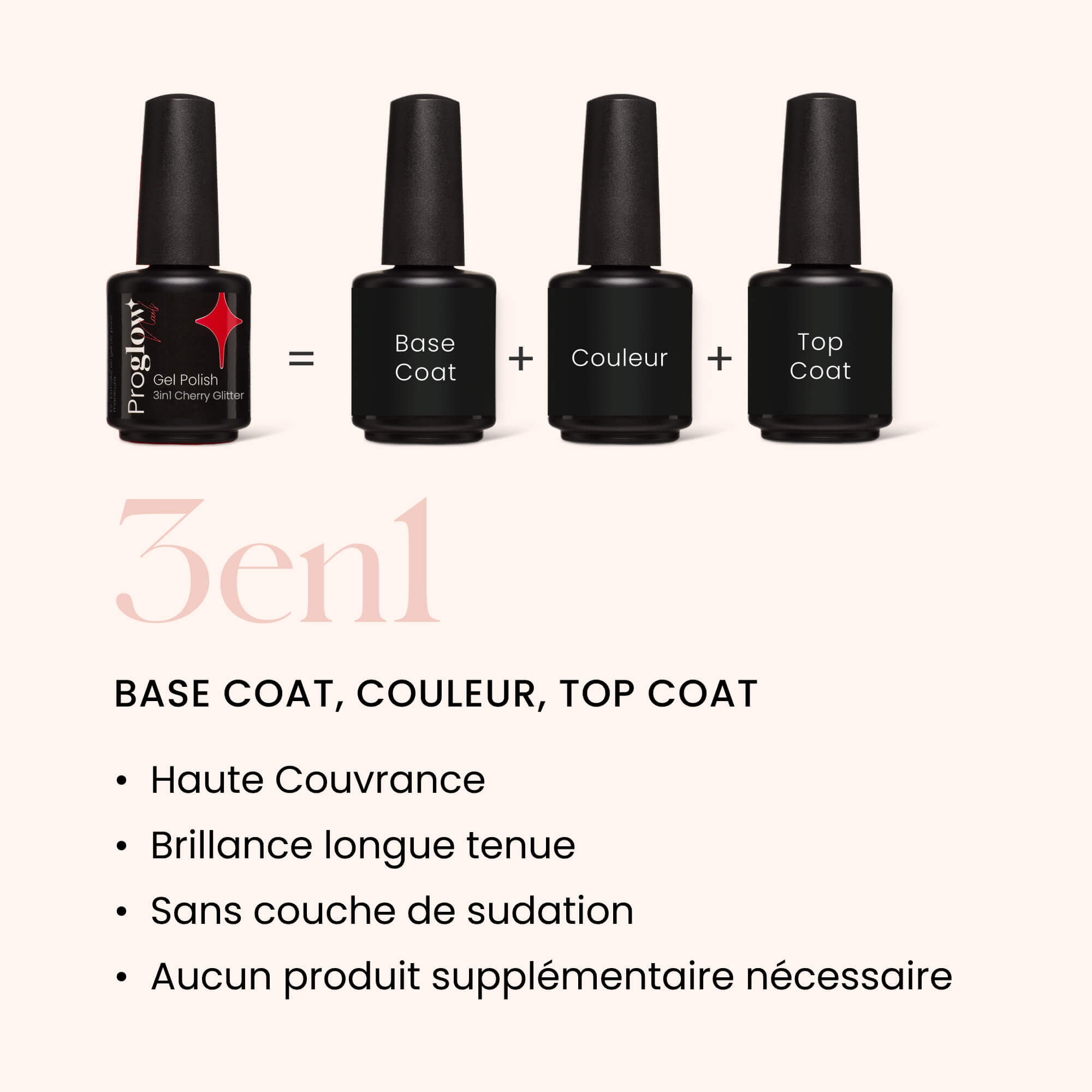 Gel Polish VSP 3in1 No Wipe Cherry Glitter