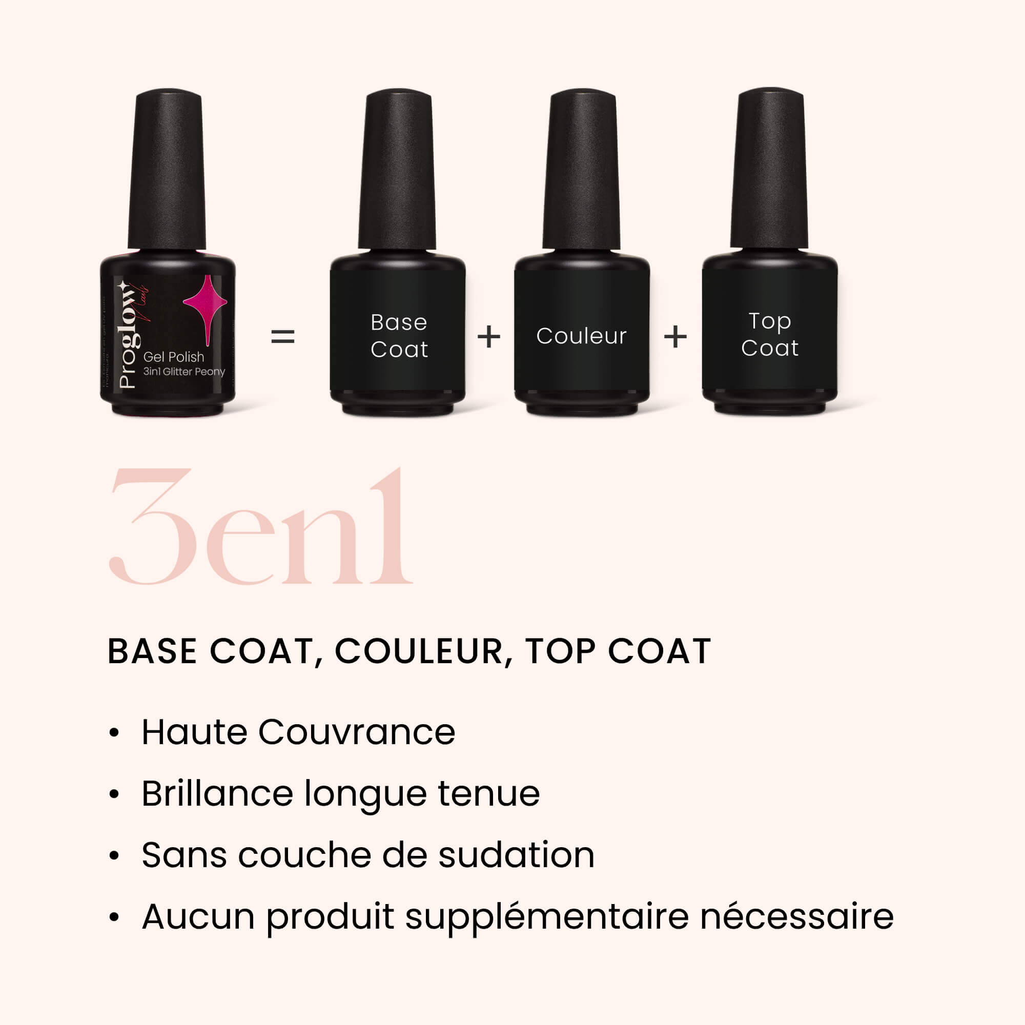Gel Polish VSP 3in1 No Wipe Glitter Peony