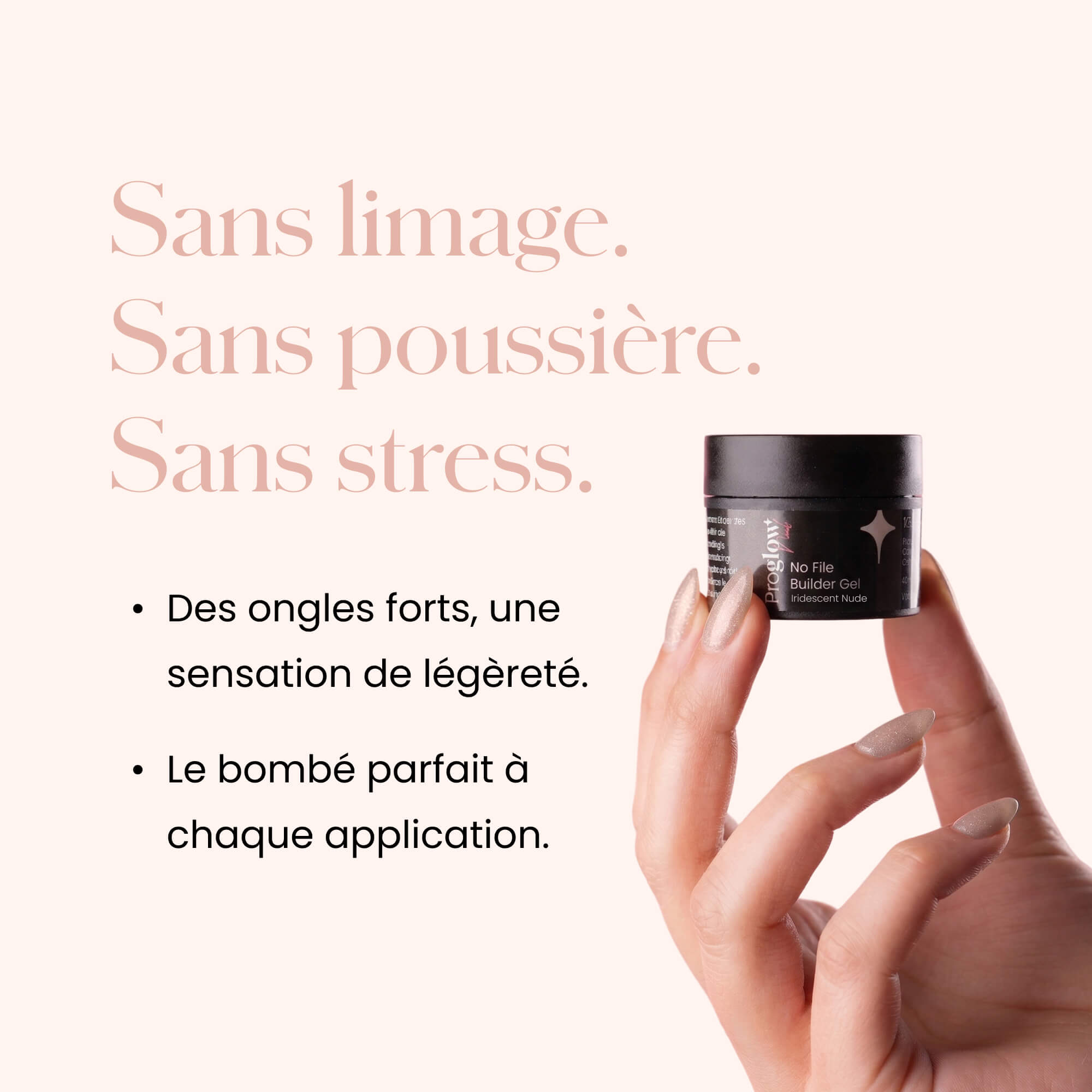 No File Builder Gel - sans Limage - Iridescent Nude